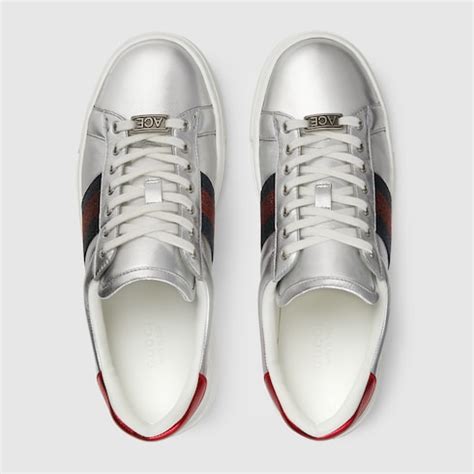 gucci silver ace sneakers